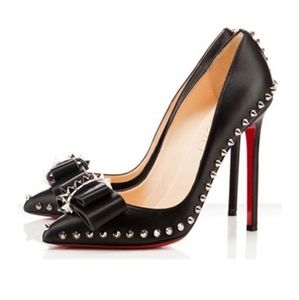 Sexy studded heels with bow New